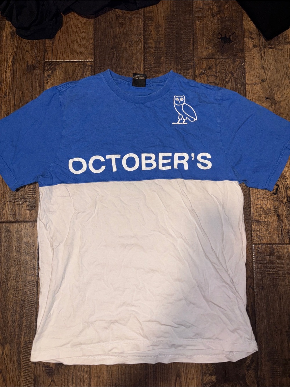 OVO Two-Tone Blue and White OCTOBER'S Tee